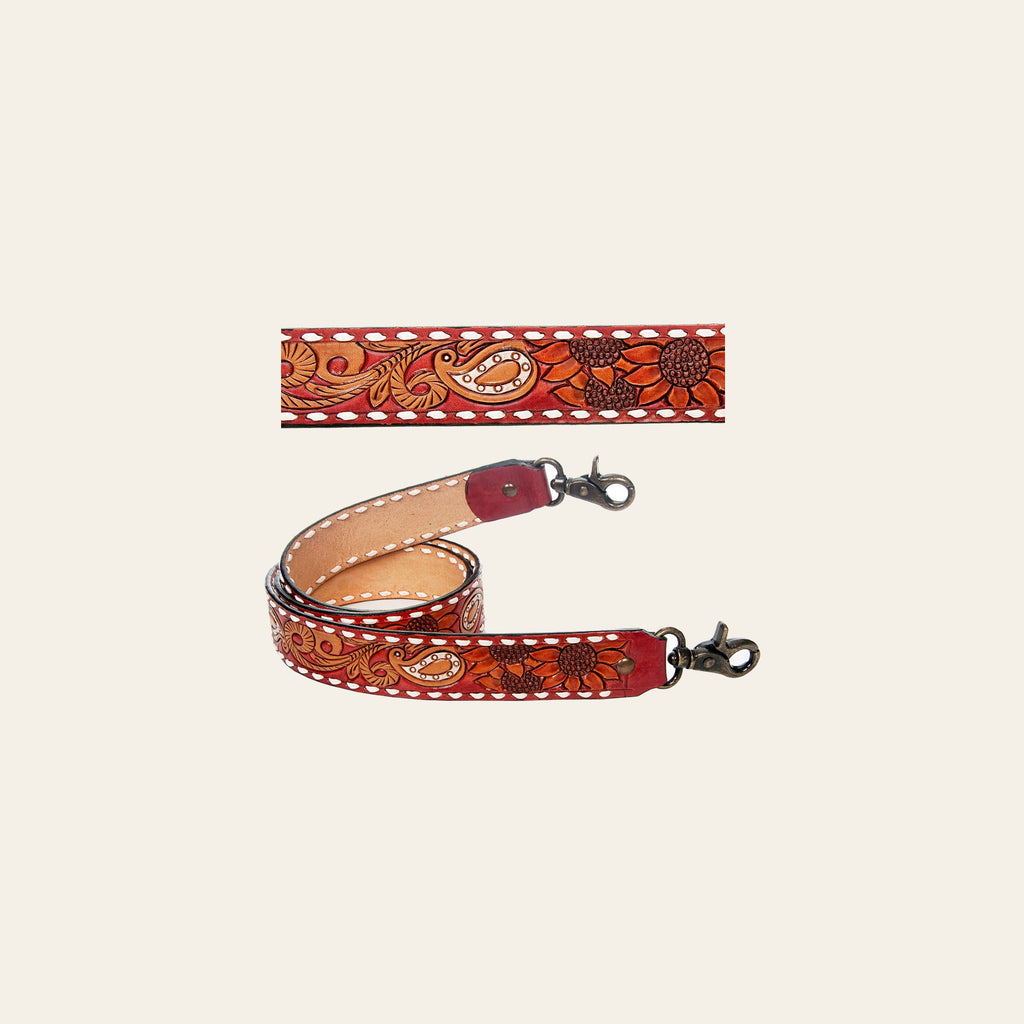 American Darling Hand Tooled Genuine Leather Crossbody Handle Strap for Bags Phone Wallet Purse Clutch