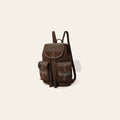 American Darling Western Genuine Suede Leather Backpack Bag with Buck Stitching Tassels Boot-Stitched Design & Full-Grain Eco-Friendly Leather 16in X 15in X 6in