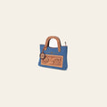 American Darling Blue Denim & Tooled Leather Western Handbag with Turquoise Studs