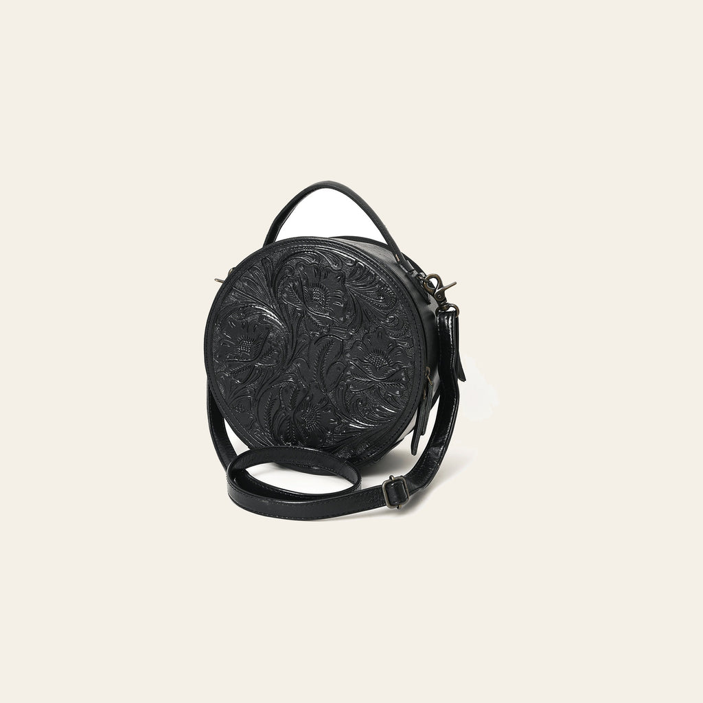 American Darling Western Leather Canteen Bag with Hand-Tooled Floral Detailing, Genuine Leather, Premium Craftsmanship, Everyday Carry Purse