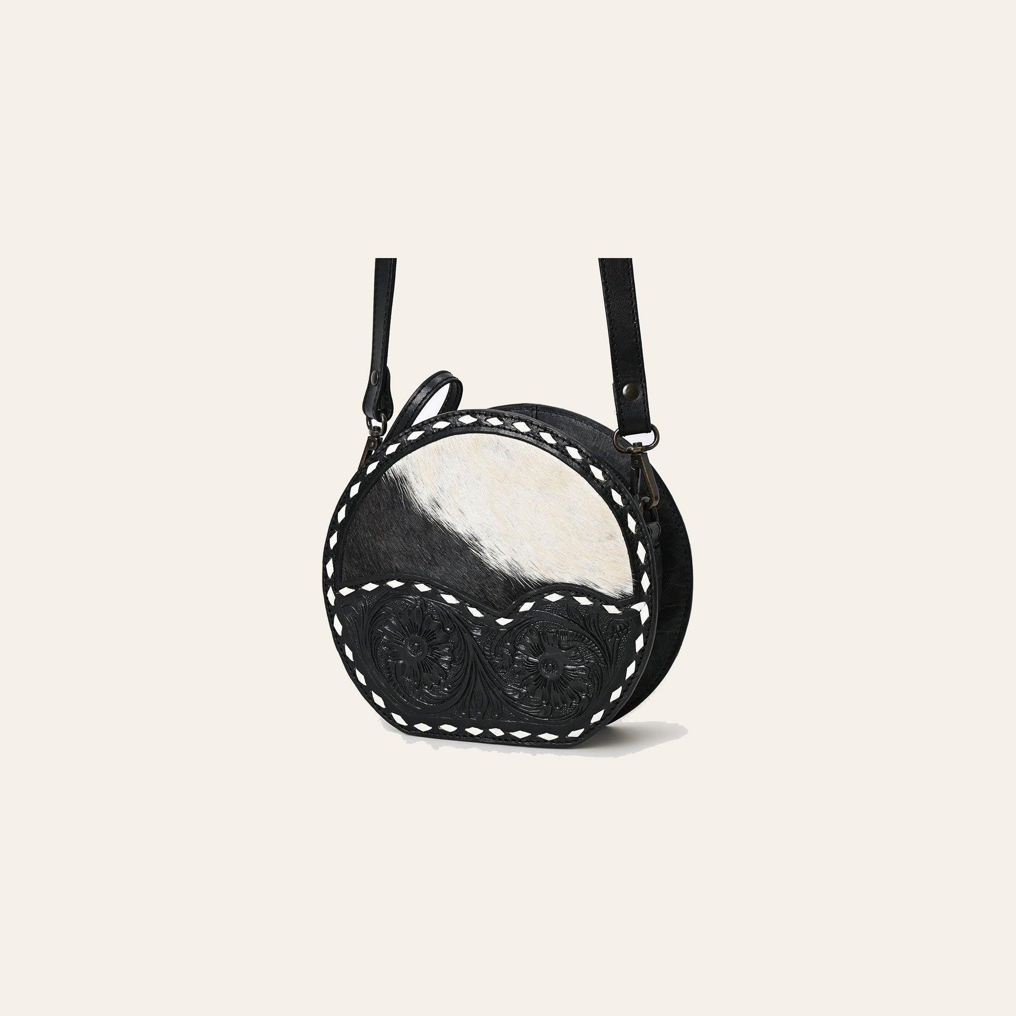American Darling Canteen Hand Tooled Hair On Genuine Leather Women's Bag Western Handbag Purse | for Women