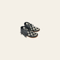 American Darling Checkerboard Hair-on-Hide Moc Moccasins – Western Fringe Leather Shoes
