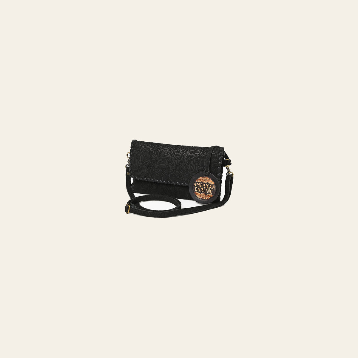 American Darling Western Leather Small Cross Body Bag – Braided Detailing, Premium Genuine Damascus Leather, Compact Everyday Hands-Free Carry Purse