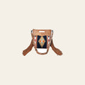 American Darling Cross body Bag, Hand Tooled Floral Carved Vegetable-Tanned Leather, Woven Saddle Blanket & Fringes
