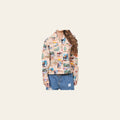 American Darling Cotton Lycra Western Stretch Jacket – Desert Wildlife Bison & Longhorn Print