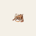 American Darling Cowhide Leather Handbag with Sunflower Tooled Flap & Fringe Accents