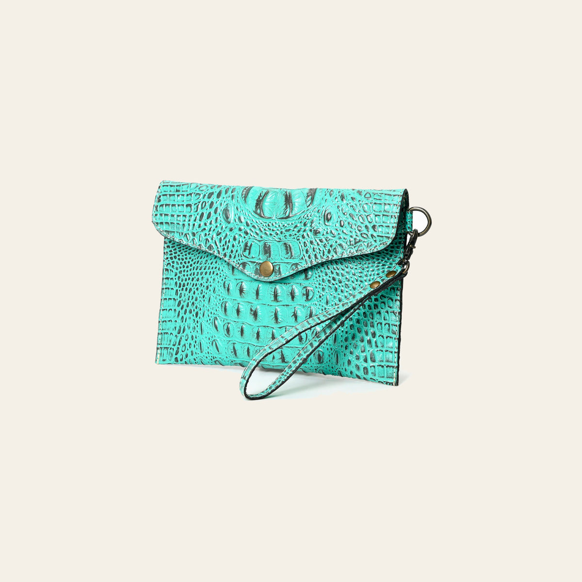 American Darling Western Leather Coin purse, Crocodile Embossed Genuine Leather, Eco-Friendly Handcrafted Small Pouch