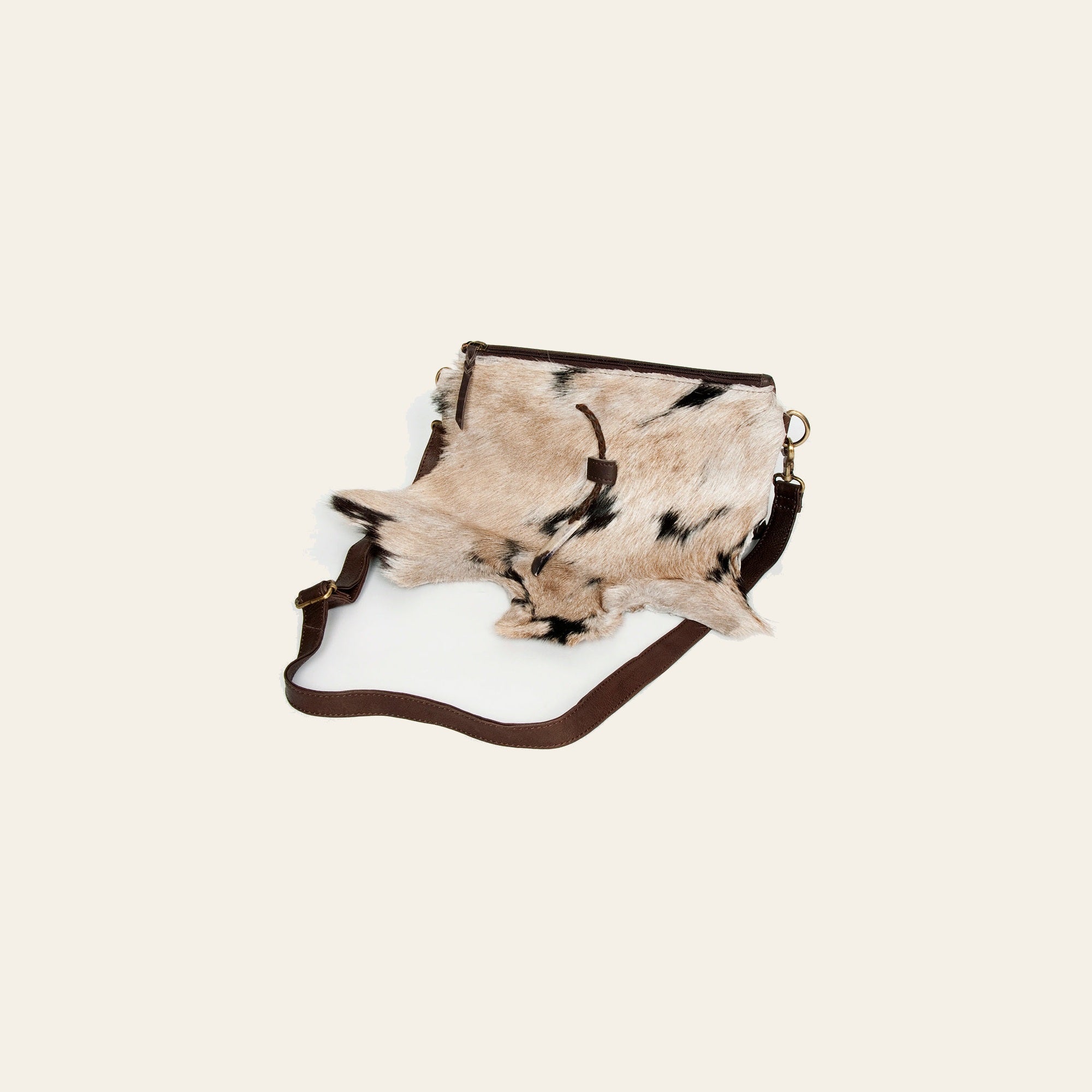 American Darling Large Cross body Bag Hair-On Cowhide Fringed Western Leather Purse with Rivets 16in x 16in