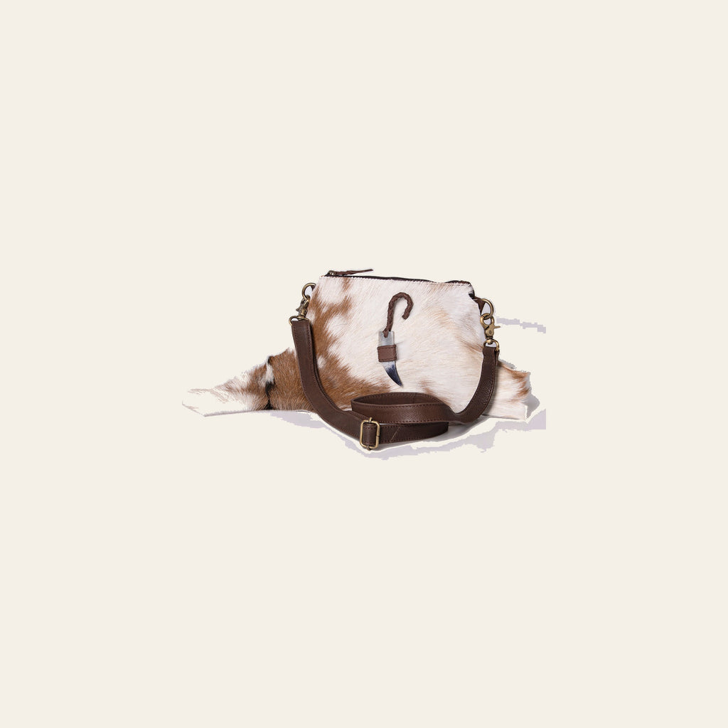 American Darling Cross body Bag Hair-On Cowhide Western Leather Purse with Braided Accents 7in x 9in