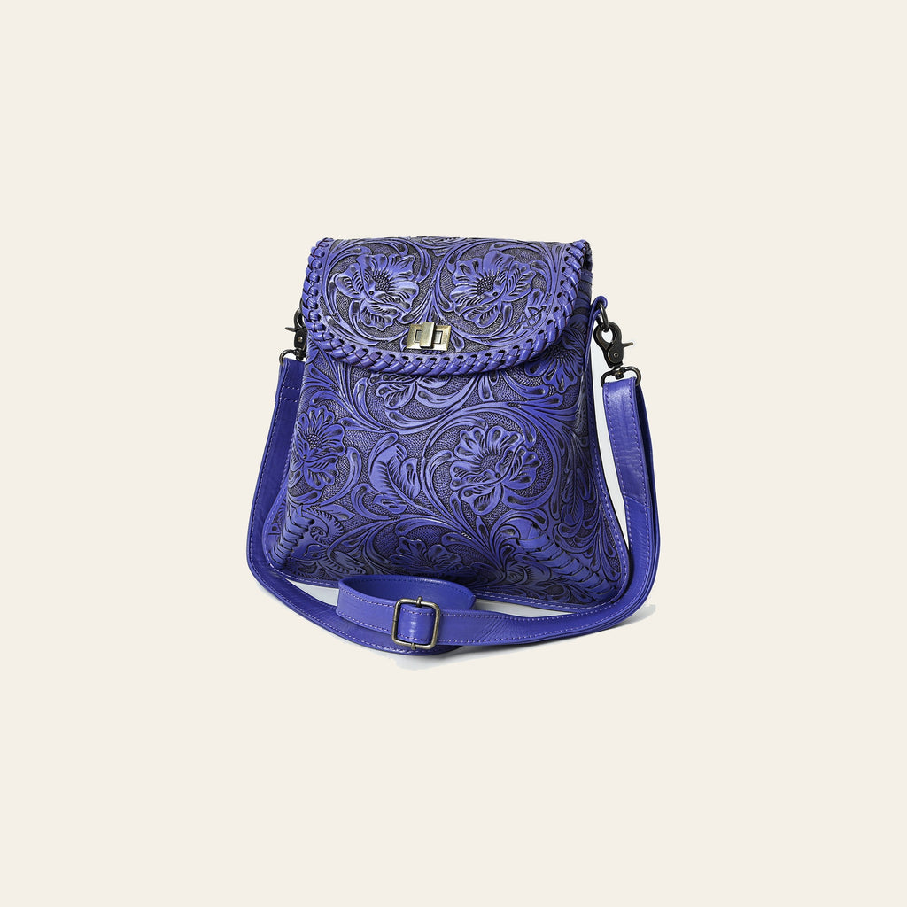 American Darling Hand-Tooled Genuine Leather Crossbody Bag | Floral Carved Full-Grain Western Purse | Everyday Leather Crossbody for Women