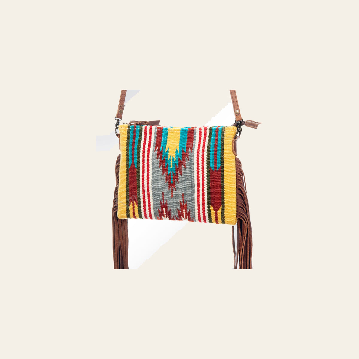 American Darling CrossBody Bag Saddle Blanket Fabric Genuine Leather Western Women Handbag Purse | for Cute Travel