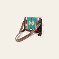 American Darling Hand Tooled Saddle Blanket Cross body Bag Eco-Friendly Genuine Leather Fringed Western Purse YKK Zipper