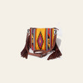 American Darling Western Crossbody Bag – Handwoven Saddle Blanket with Genuine Leather and Fringes, Compact Everyday Purse