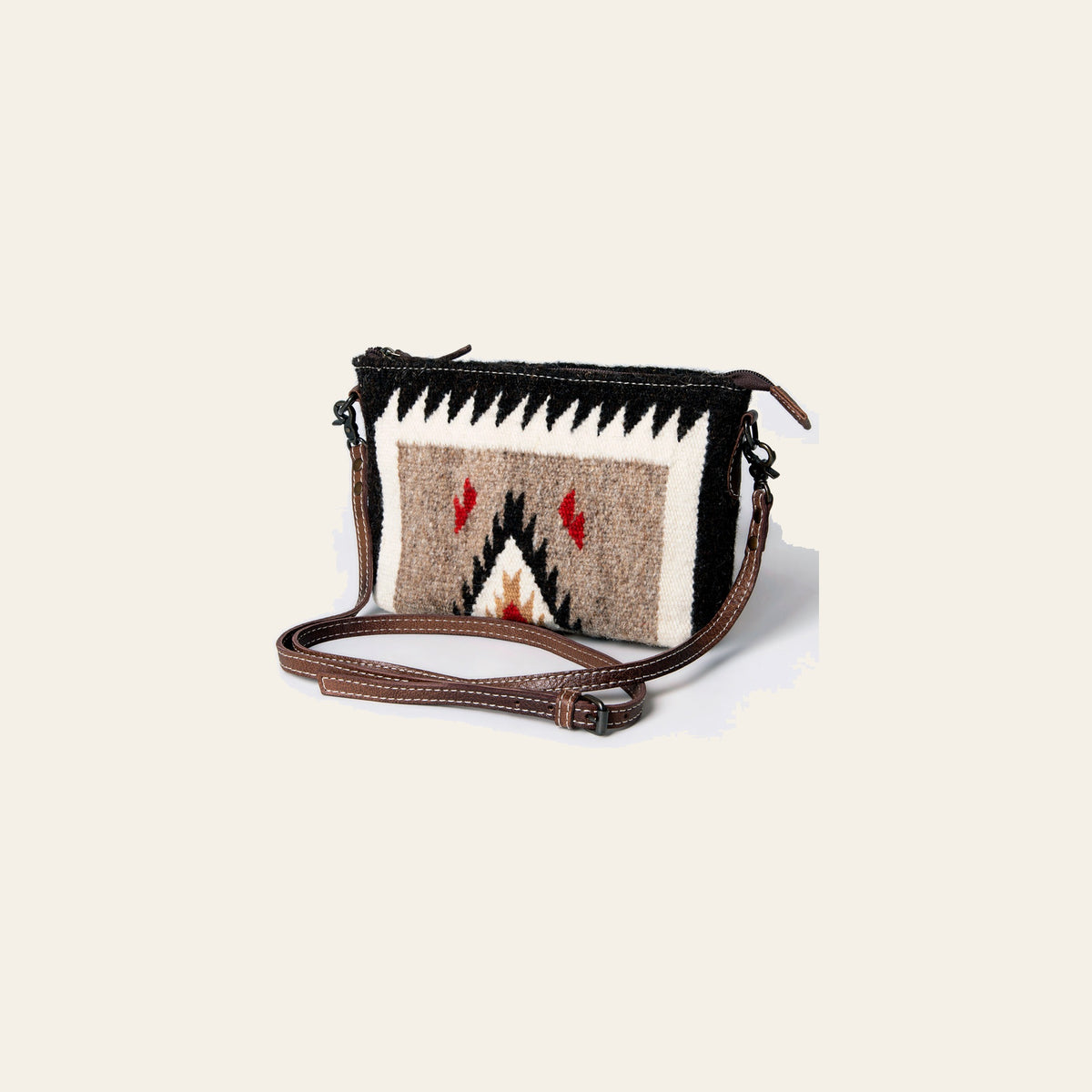 American Darling Handwoven Saddle Blanket Crossbody Bag – Genuine Leather Western Purse  Artisan Crafted Boho Cowgirl Shoulder Bag