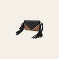 American Darling Hand-Tooled Floral Wallet Bag for Women - Genuine Leather with Fringe, Quilted & Buck Stitched Design