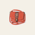 American Darling Hand Tooled Floral Carved Genuine Suede Leather Cross body Bag Genuine Western Purse with YKK Zipper