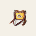 American Darling Messenger Bag Hand Tooled Floral Carved Saddle Blanket Leather Western Bag with Fringes & YKK Zipper