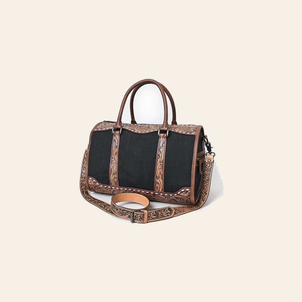 American Darling Duffel Hand Tooled Saddle Blanket Genuine Leather Women Bag Western Handbag Purse