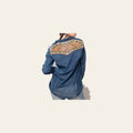 American Darling Genuine leather Hand tooled carved Women 100% cotton Denim Blazer dress jacket ladies |Vintage