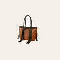American Darling Tote Bag, Handcrafted Genuine Vegetable-Tanned Leather Western Purse with Braided Handles & Fringes