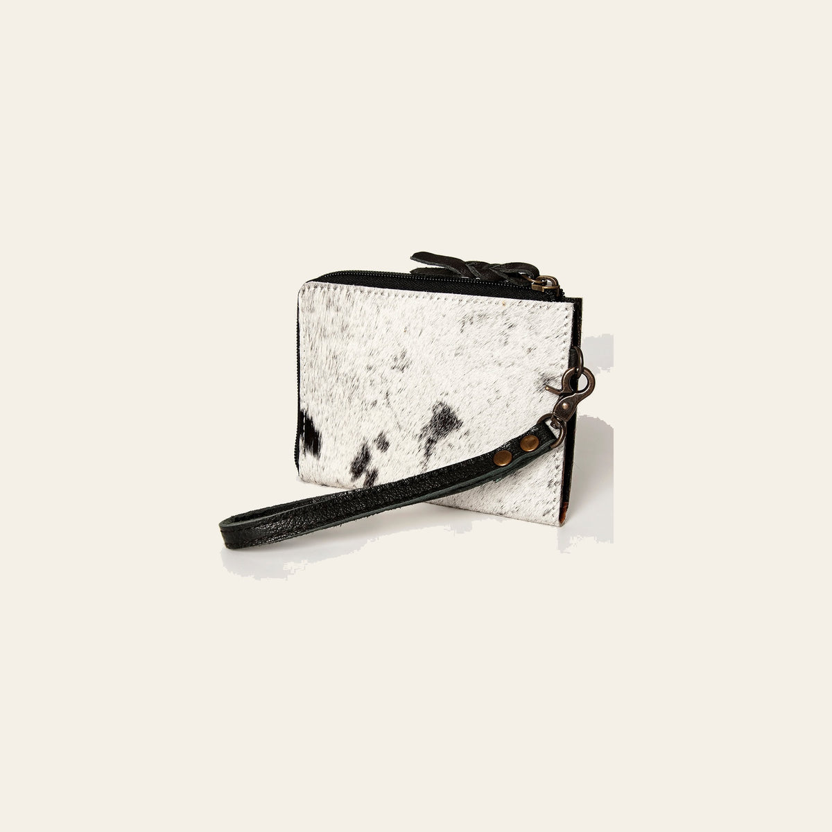 American Darling Coin Purse, Genuine Hair-On Cowhide & Full Grain Leather, Slim Western Travel Pouch, 4.5in (H) X 6.5in (W)