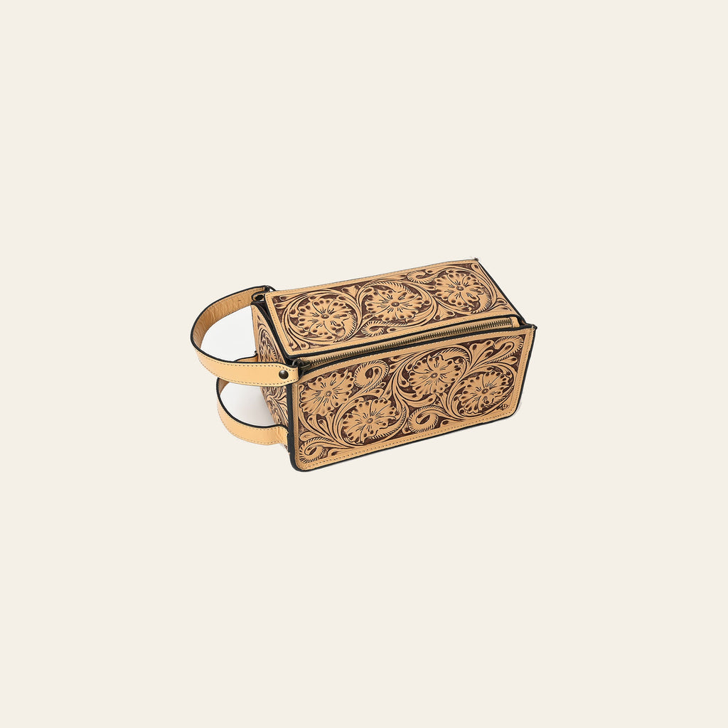 American Darling Toiletry Hand Tooled Genuine Leather Western Women Bag | Handbag Purse