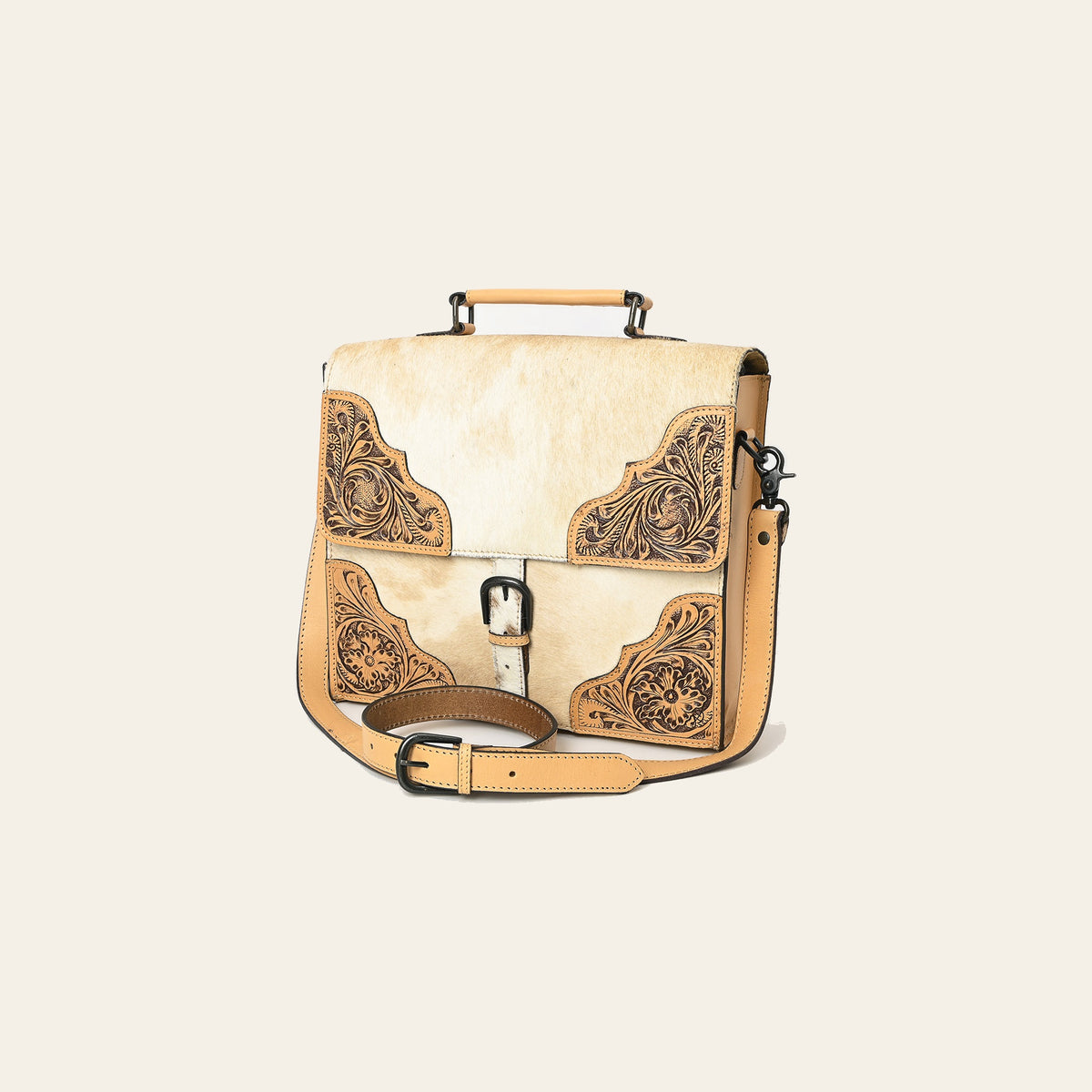 American Darling Briefcase Hand Tooled Hair on Genuine Leather Western Women Bag Handbag Purse | Travel Bags College Casual