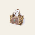 American Darling Hobo Bag, Hand-Tooled Floral Western Leather Purse, Hair-On Cowhide, Turquoise Stone, 8in (H) X 4.5in (W) X 13in (D)