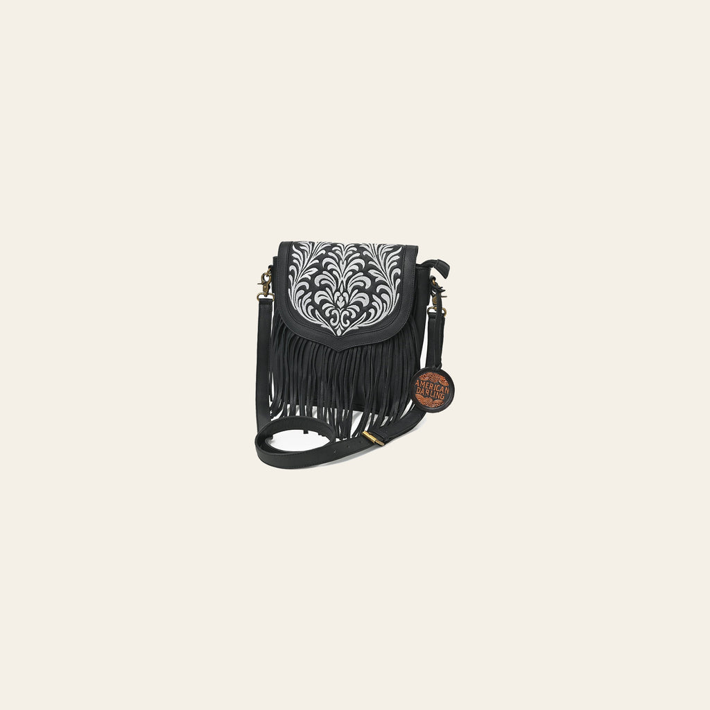American Darling Hand-Tooled Leather Crossbody Bag for Women, Small Western Floral Carved Clutch Purse