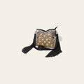 American Darling Western Leather Hobo Bag - Full Grain Leather Hand Tooled Floral Carved Hair-On Cowhide Purse With Fringes