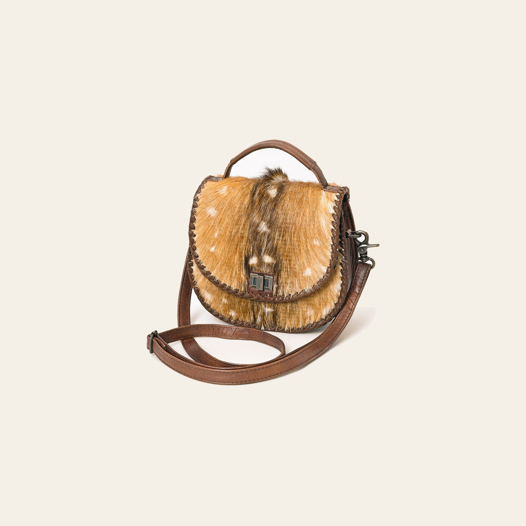 American Darling Hair-On Cowhide Genuine Leather Western Crossbody Bag with Adjustable Strap 7in (H) X 12in (W) X 2in (D)