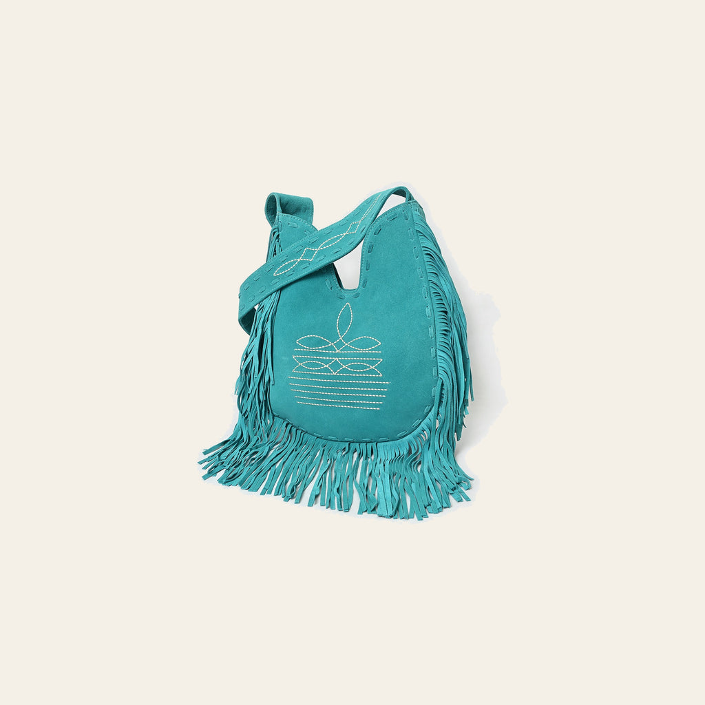 American Darling Women's Fringe Boot Stitched Genuine Leather Large Cross body Bag Eco-Friendly Full Grain Western Purse