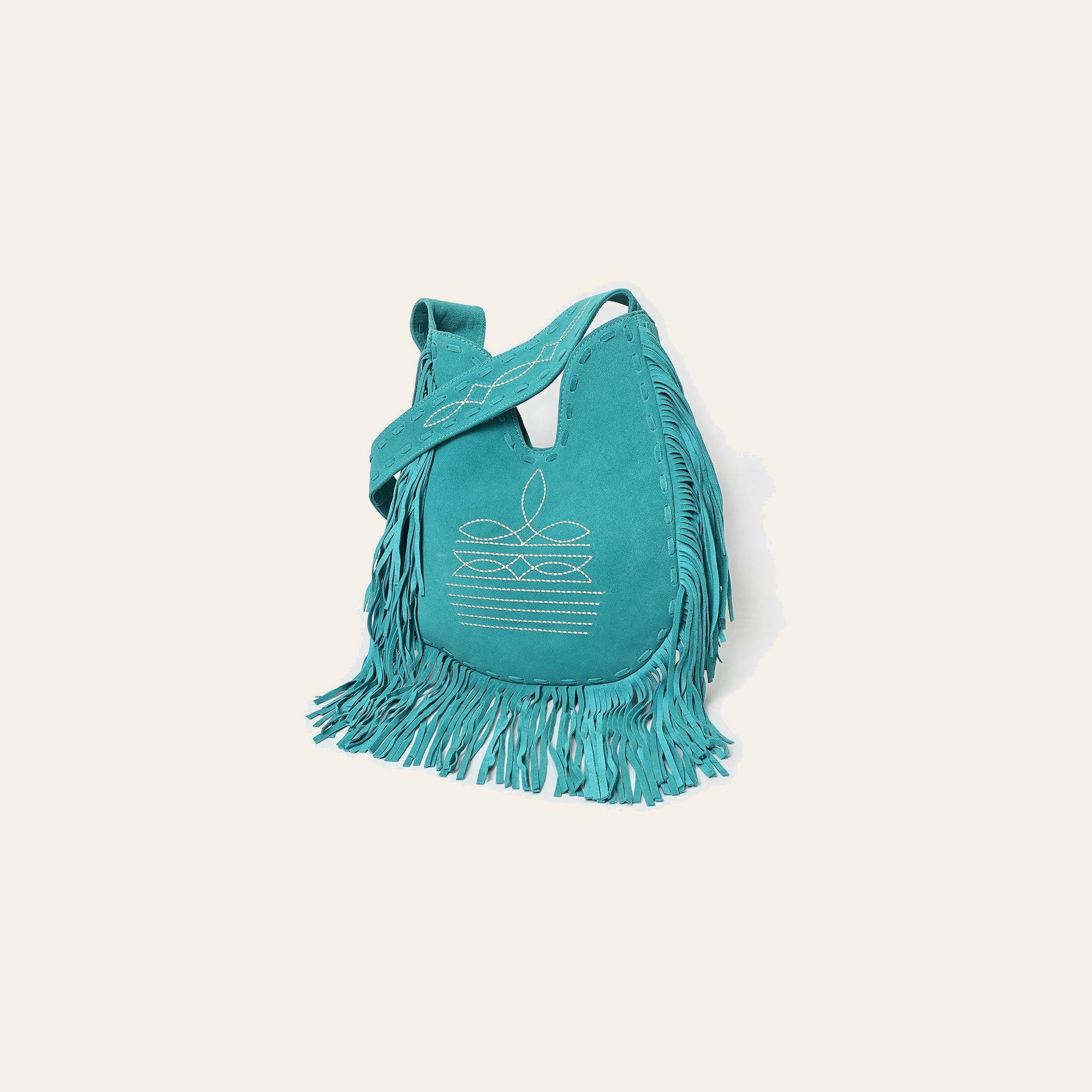 American Darling Women's Fringe Boot Stitched Genuine Leather Large Cross body Bag Eco-Friendly Full Grain Western Purse
