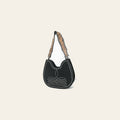 American Darling Western Hobo Bag Handcrafted from Black Genuine Suede Leather | Boot Stitched Front, Hand-Tooled Floral Strap & YKK Zipper