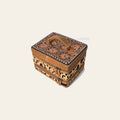 American Darling Hair-On Cowhide Hand Tooled Floral Carved Leather Jewelry Case Genuine Western Leather with YKK Zipper