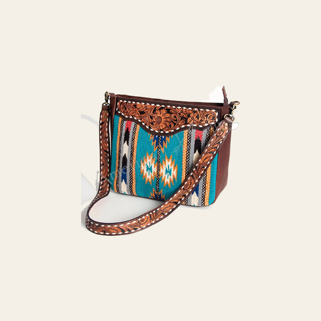 American Darling Hand Tooled Floral Carved Saddle Blanket Messenger Bag Eco-Friendly Full Grain Genuine Leather YKK Zipper