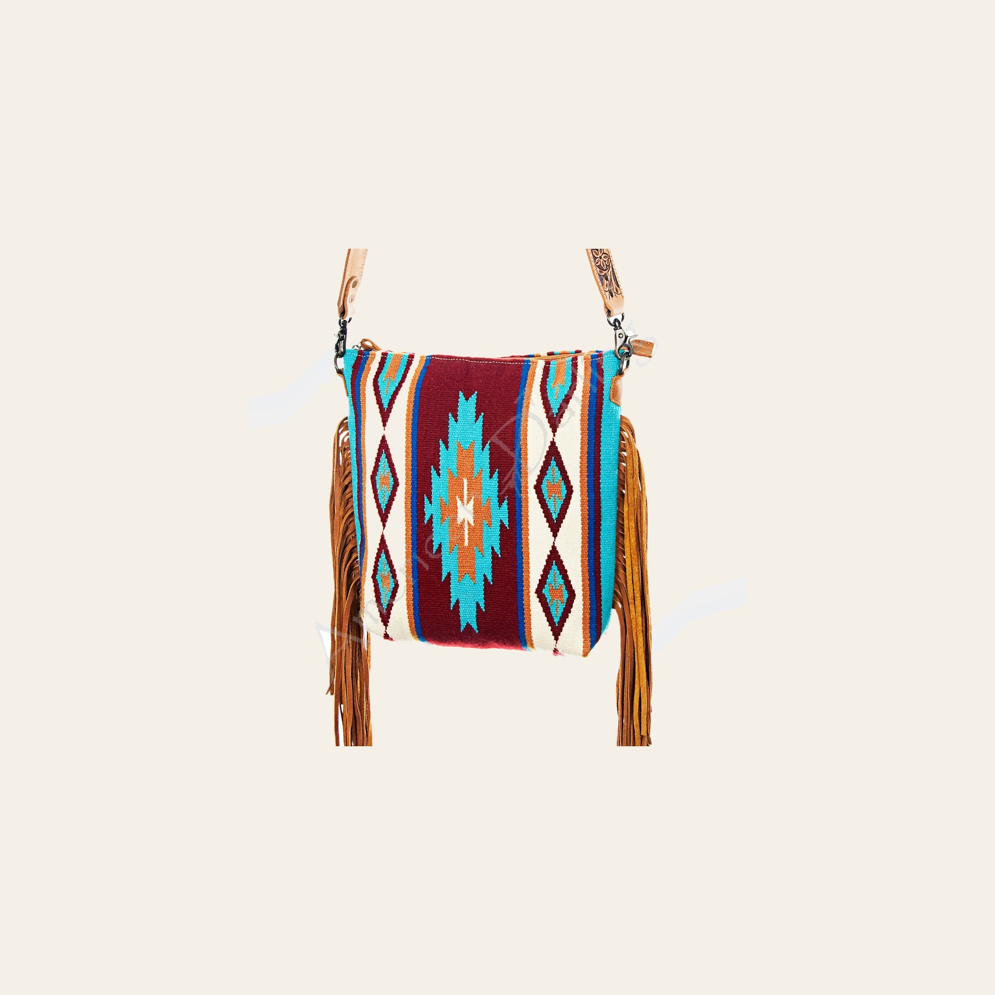 American Darling CrossBody Bag Saddle Blanket Fabric Genuine Leather Western Women Handbag Purse | for Cute Travel