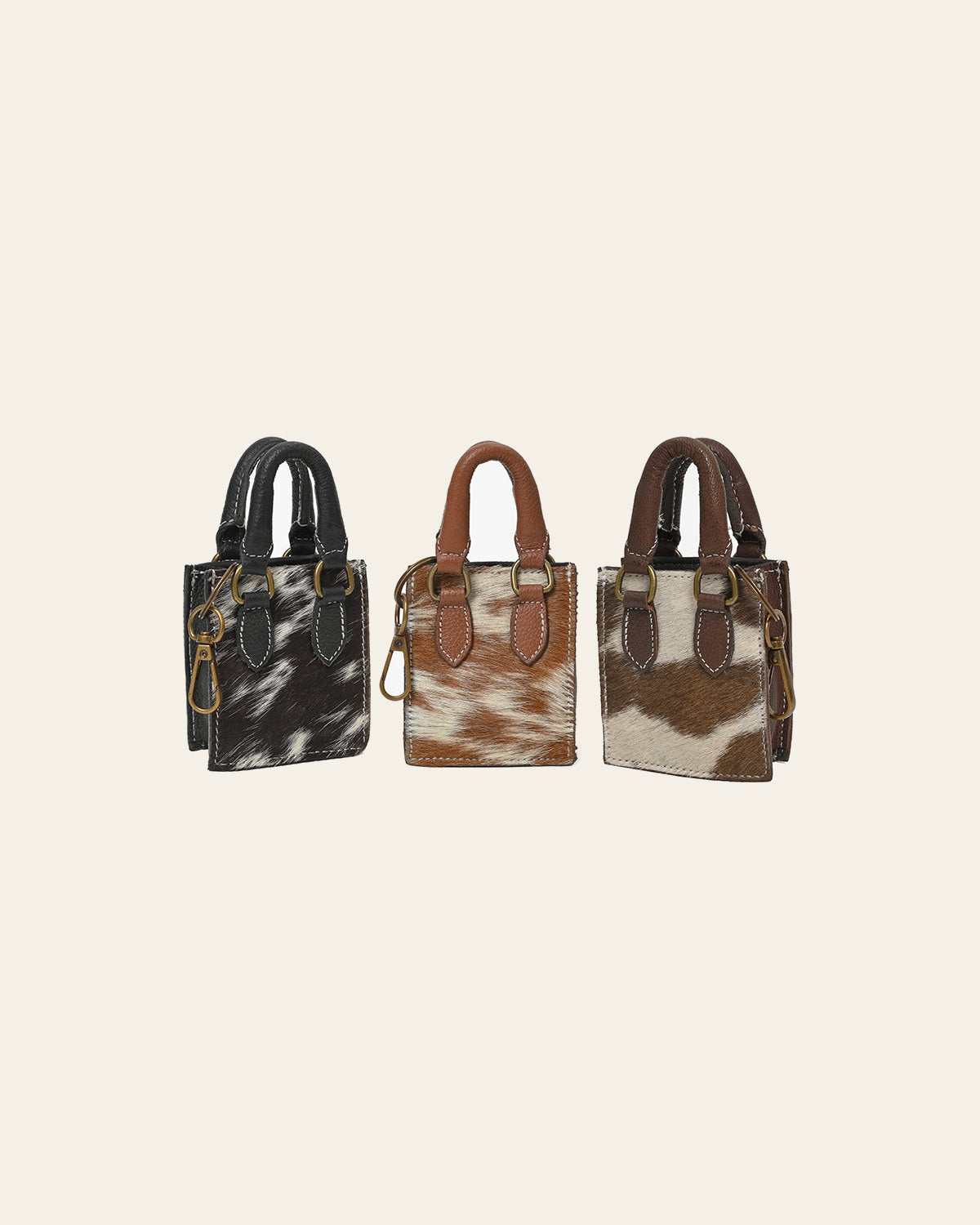 American Darling Leather Hair-On Cowhide Mini Purse Bag Charm