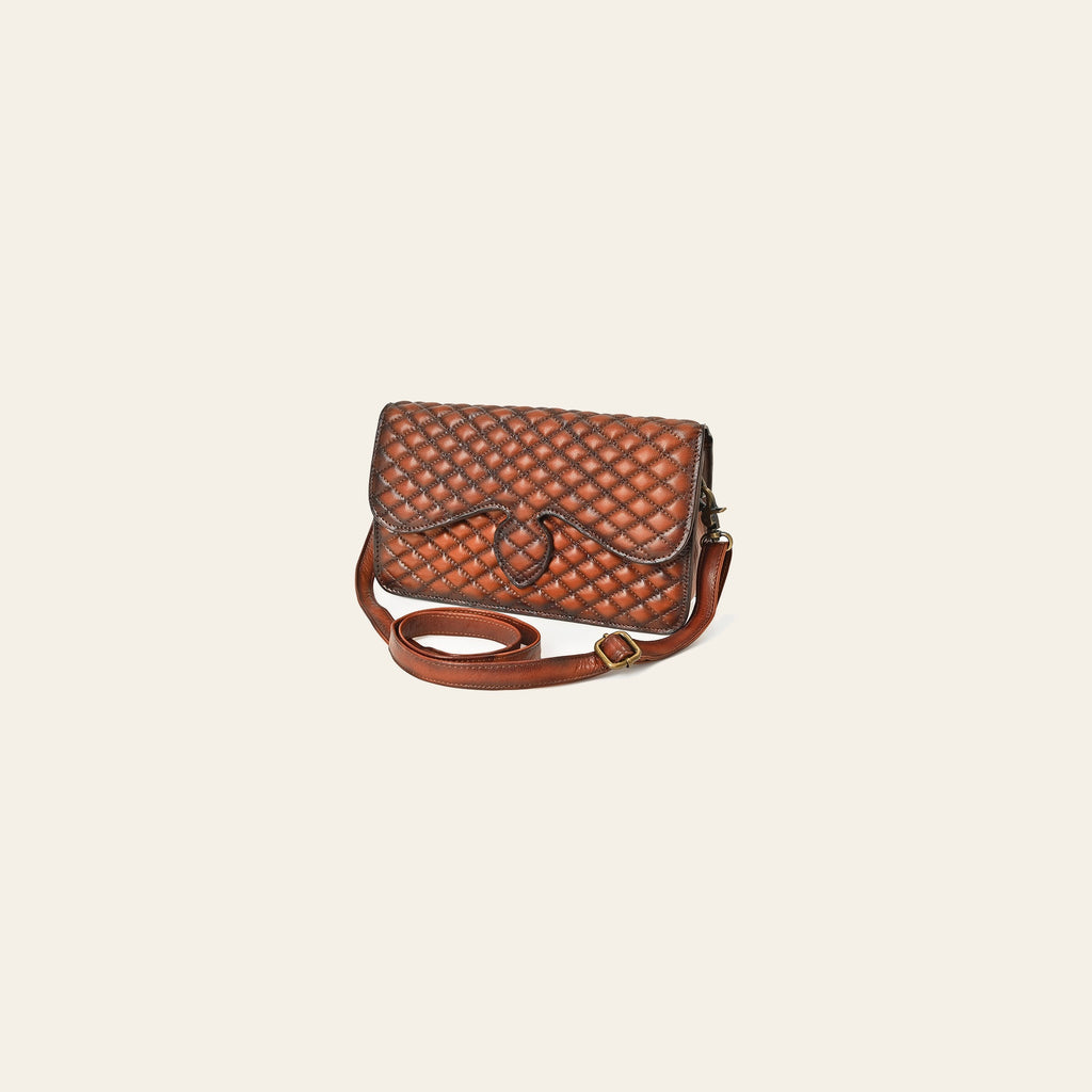 American Darling Cross body Bag Western Quilted Genuine Leather Purse with Hand-Stitched Accents and Premium YKK Zipper