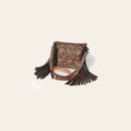American Darling Messenger Bag Handcrafted from Hand Tooled Floral Carved Genuine Leather with Fringes and YKK Zipper