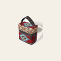 American Darling Hand Tooled Floral Carved Leather & Hand-Woven Saddle Blanket Jewelry Case Western Genuine Leather YKK Zipper