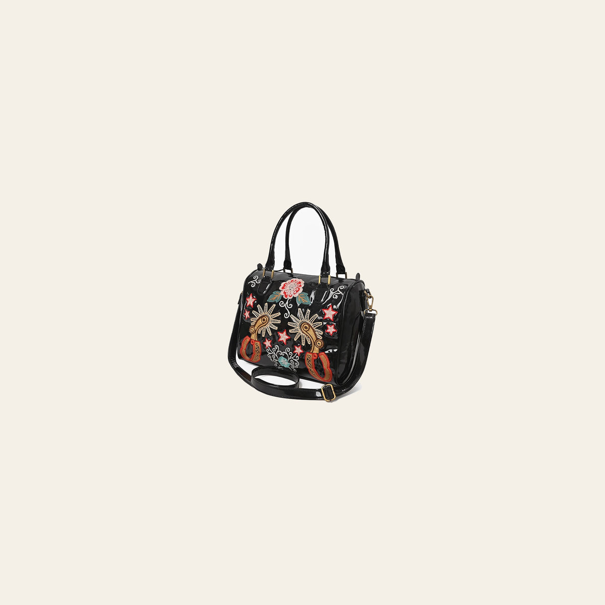 American Darling Patent Leather Western Barrel Handbag