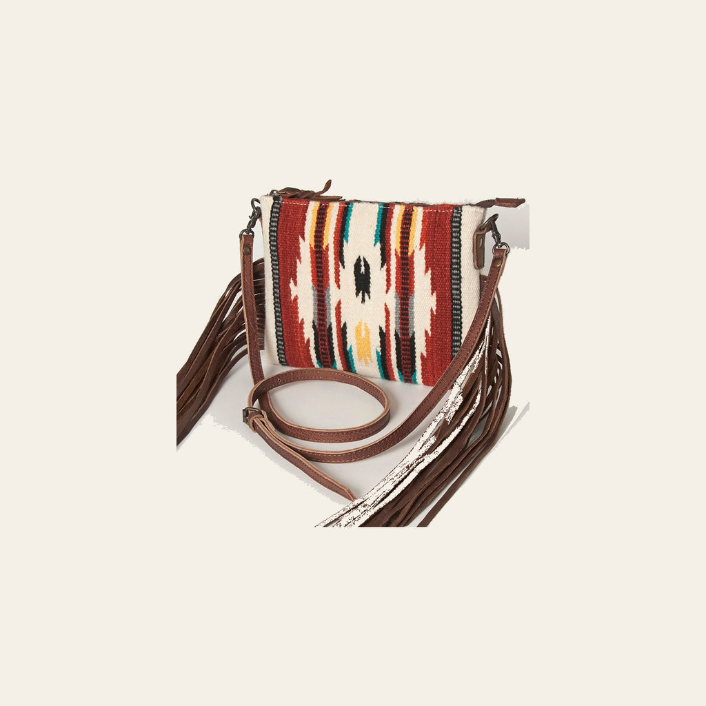 American Darling CrossBody Bag Saddle Blanket Fabric Genuine Leather Western Women Handbag Purse | for Cute Travel