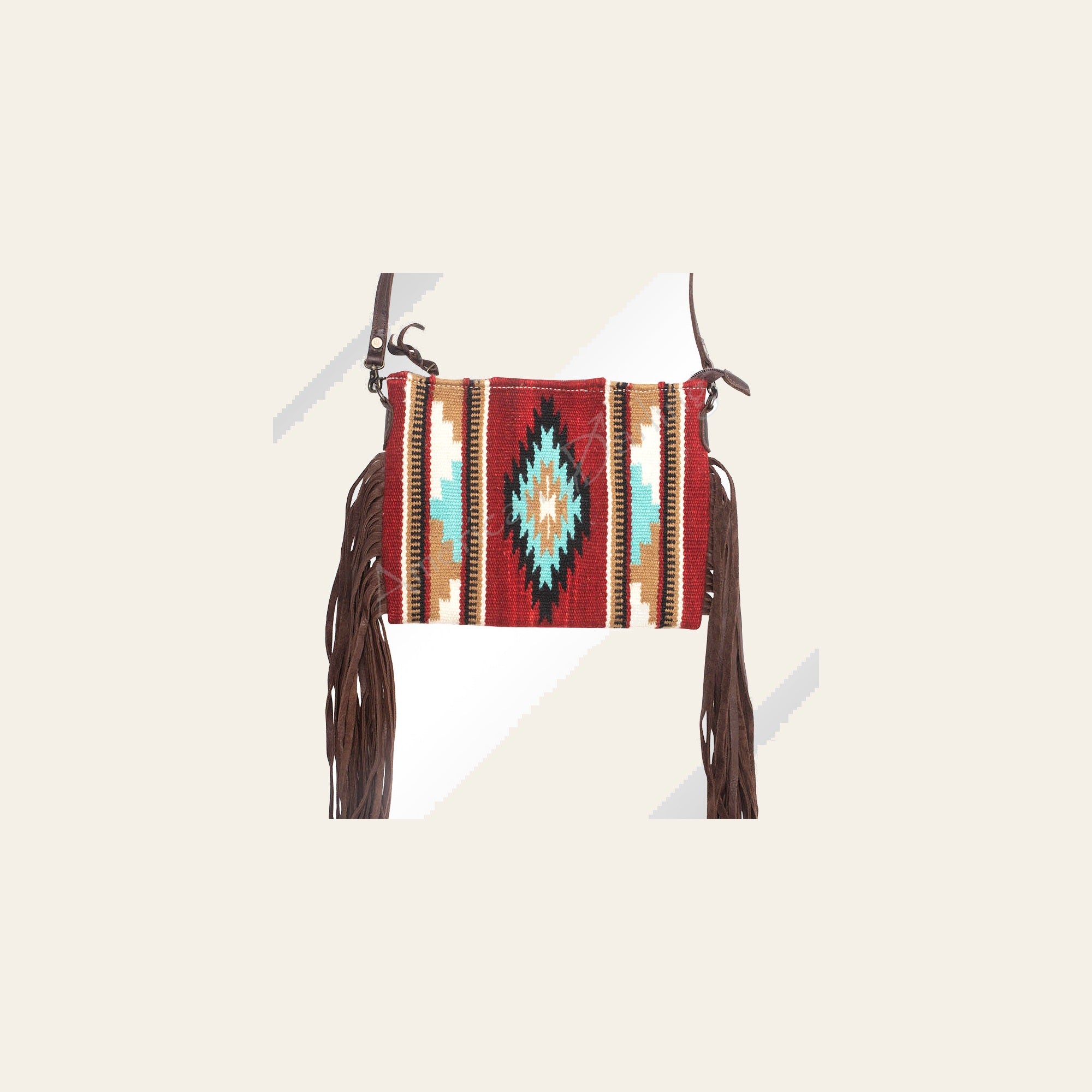 American Darling CrossBody Bag Saddle Blanket Fabric Genuine Leather Western Women Handbag Purse | for Cute Travel