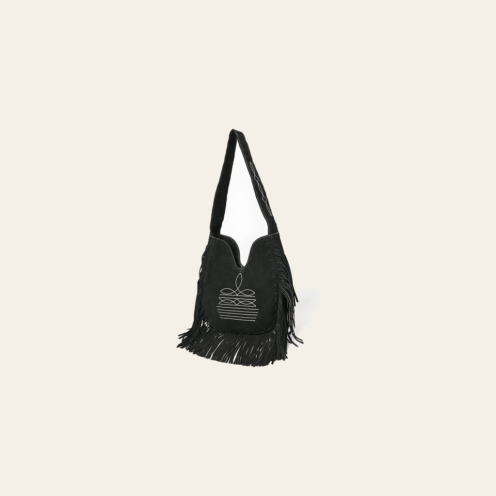 American Darling Women's Fringe Boot Stitched Genuine Leather Large Cross body Bag Eco-Friendly Full Grain Western Purse