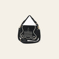American Darling Suede Leather Cross body Bag Genuine Vegetable-Tanned Leather Purse with Boot Stitched Embroidery