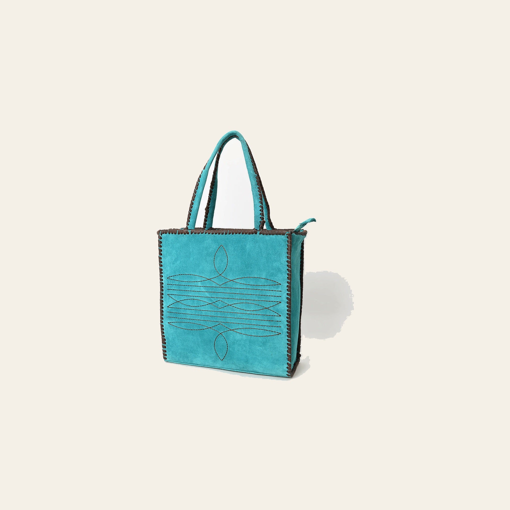 American Darling Tote Bag - Boot Stitched, Braided, Eco-Friendly Vegetable Tanned Genuine Suede Leather, Western Leather Handbag