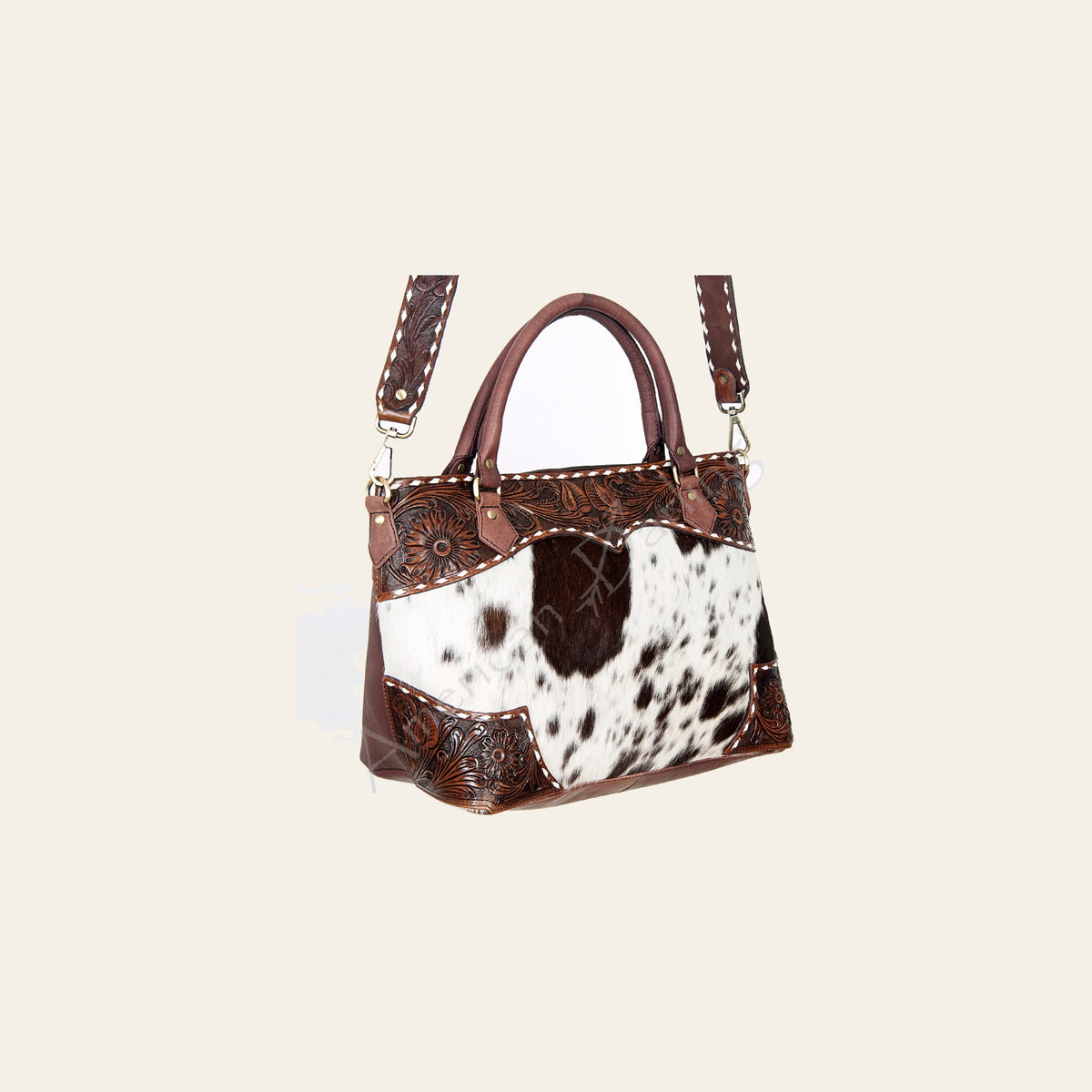 American Darling Tote Hand Tooled Hair on Genuine Leather Western Women Bag Handbag Purse | Travel Bags College Casual