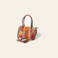 American Darling Western Saddle Blanket Tote Bag, Genuine Leather Trim, Removable Crossbody Strap, Zipper Closure