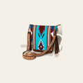 American Darling Fringed Saddle Blanket Large Cross body Bag Eco-Friendly Genuine Leather Floral Tooled YKK Zipper